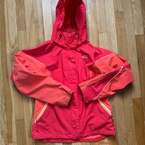 The North Face Coral/Red Hooded Outdoor Jacket